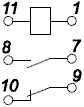 Схемы подключений и расположения выводов НЛ-4, НЛ-5, НЛ-6, НЛ-6А, НЛ-7, НЛ-8, НЛ-9